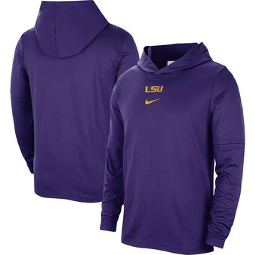 Men's Nike Purple LSU Tigers Player Hoodie Long Sleeve Performance Top