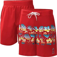 Men's G-III Sports by Carl Banks Red Los Angeles Angels Breeze Volley Swim Shorts