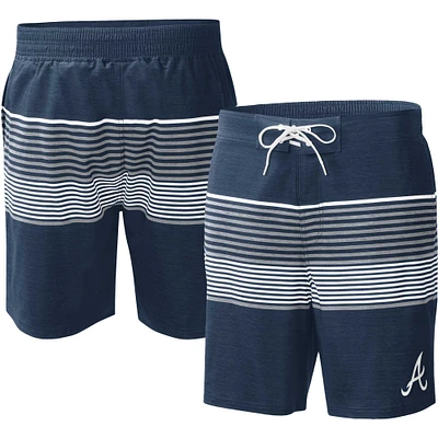 Men's G-III Sports by Carl Banks  Navy Atlanta Braves Coastline Volley Swim Shorts