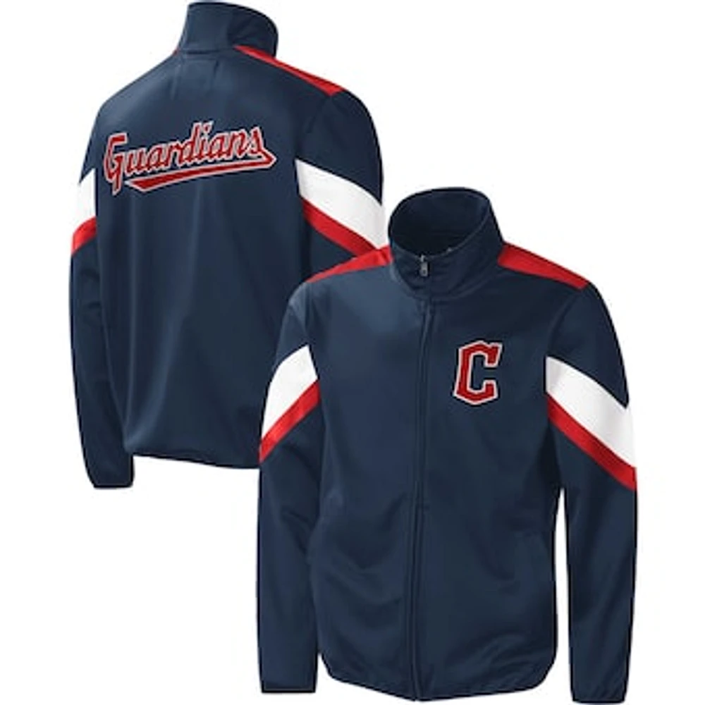 Men's G-III Sports by Carl Banks Navy Cleveland Guardians Earned Run Full-Zip Jacket