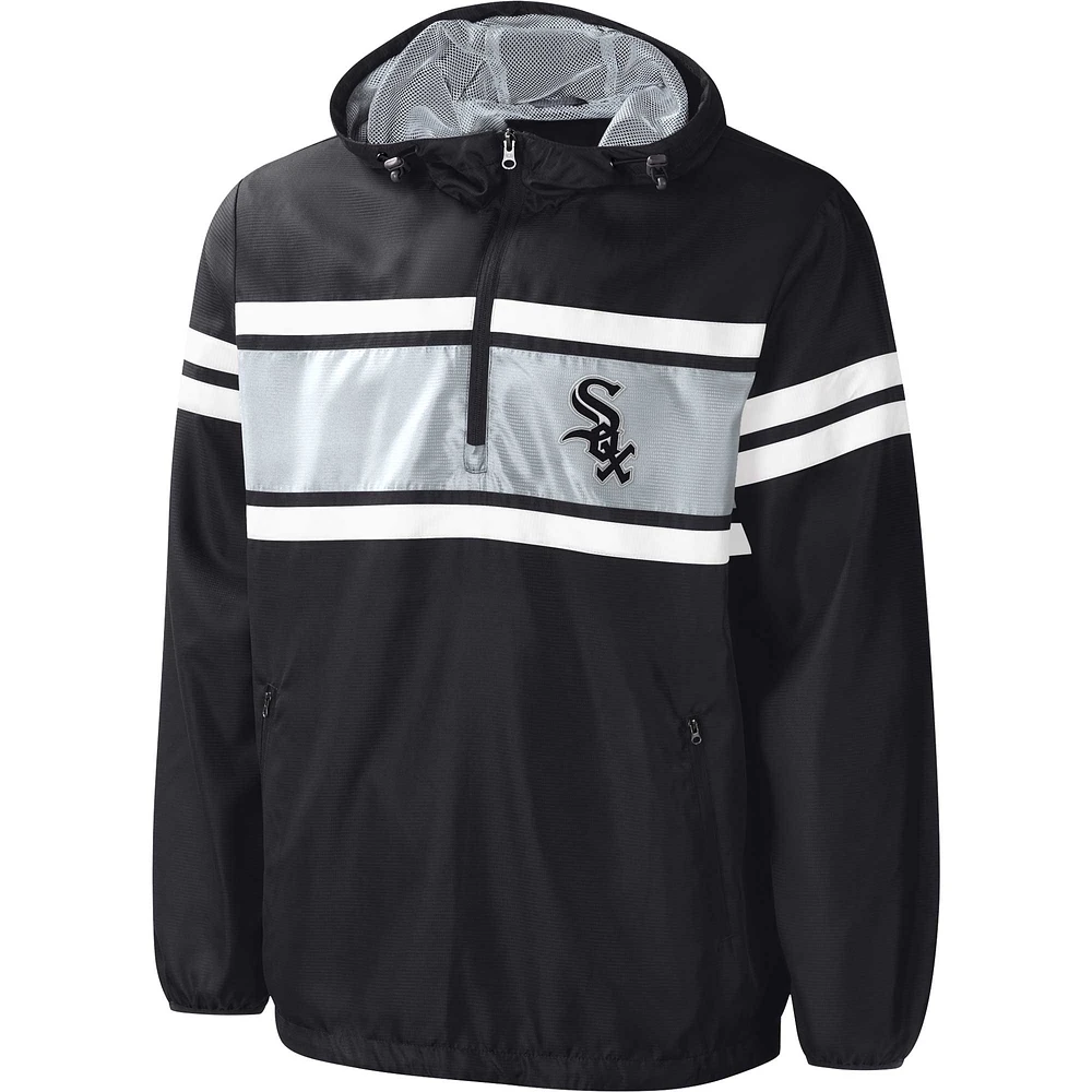 Men's G-III Sports by Carl Banks Black Chicago White Sox Game Score Quarter-Zip Windbreaker