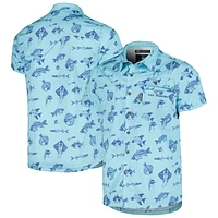 Men's Flomotion Blue THE PLAYERS Fishing Tri-Blend Button-Up Shirt