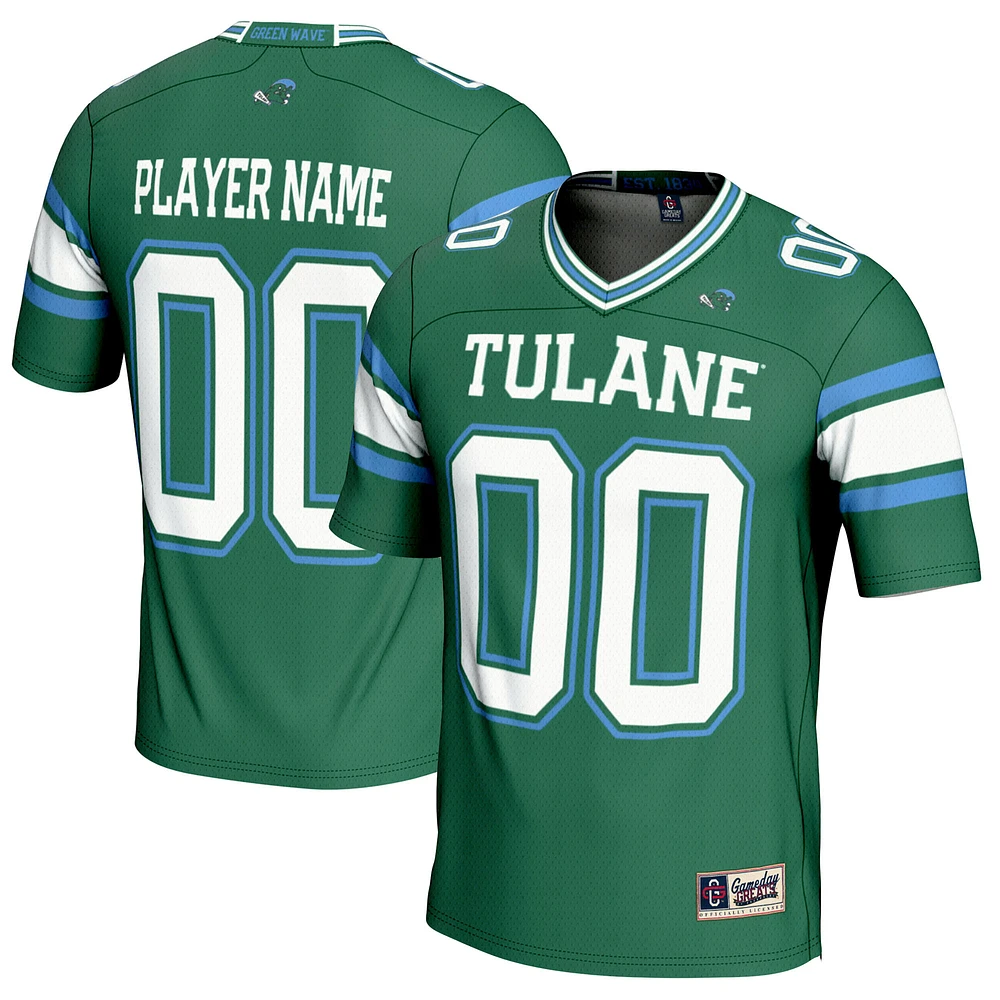 Men's GameDay Greats Green Tulane Wave NIL Pick-A-Player Football Jersey
