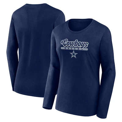 Women's Fanatics Navy Dallas Cowboys Next Long Sleeve T-Shirt