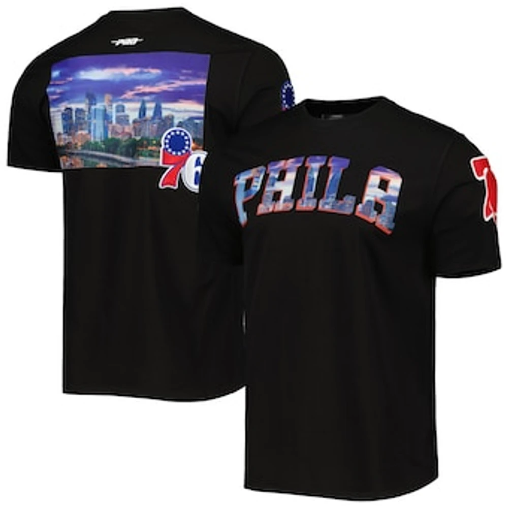 Men's Pro Standard Black Philadelphia 76ers City Scape T-Shirt