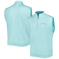 Men's FootJoy Teal THE PLAYERS Gathered Waist Half-Zip Vest