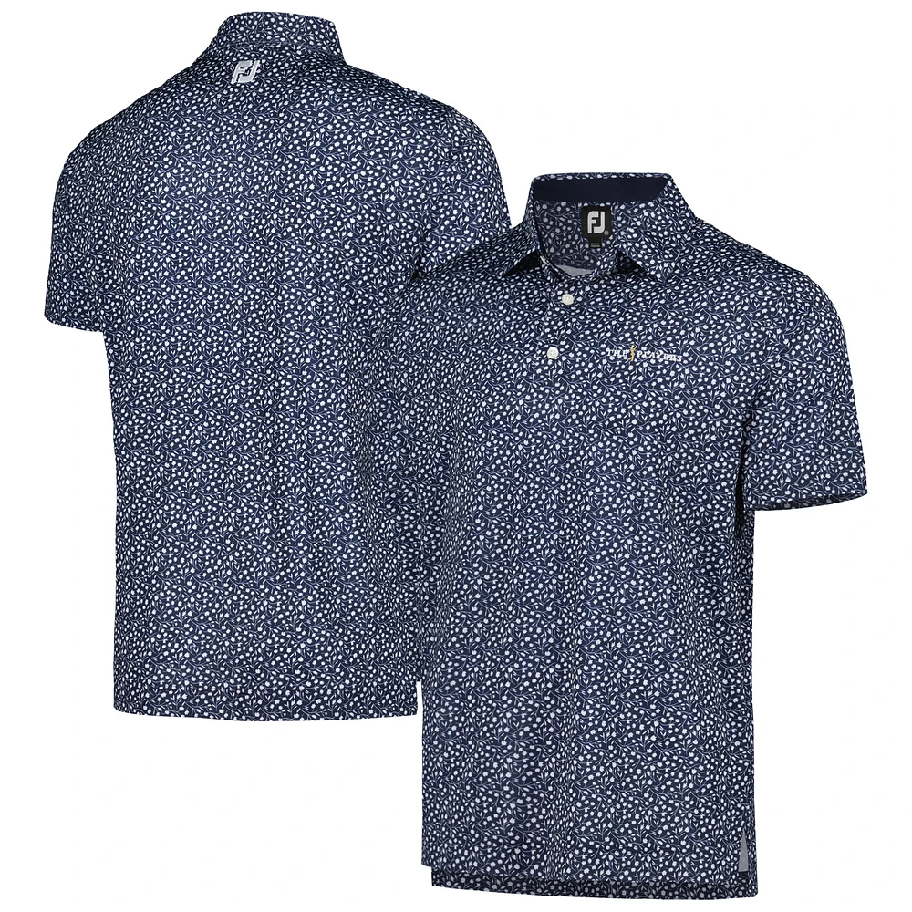 Men's FootJoy Navy THE PLAYERS Lisle Tossed Tulips Polo