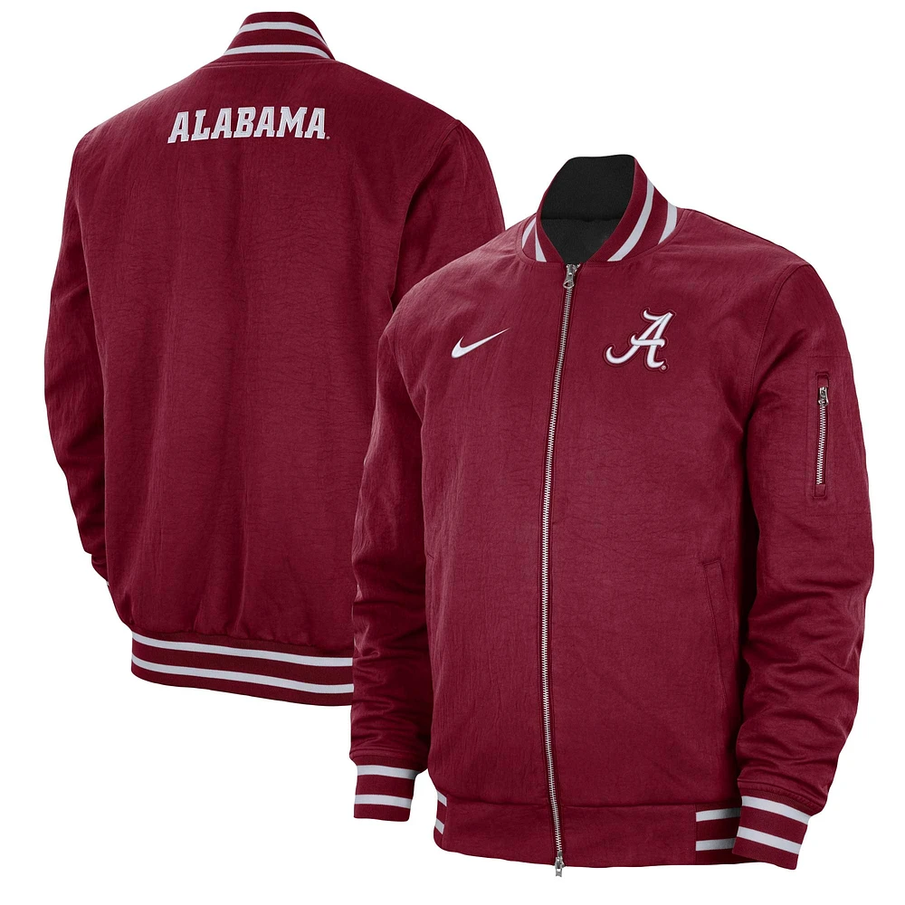 Men's Nike Crimson Alabama Crimson Tide Full-Zip Bomber Jacket