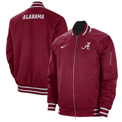 Men's Nike Crimson Alabama Crimson Tide Full-Zip Bomber Jacket