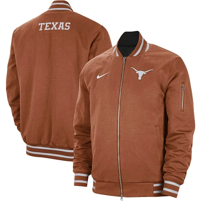 Men's Nike Texas Orange Texas Longhorns Full-Zip Bomber Jacket