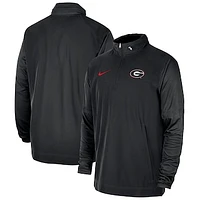 Men's Nike Black Georgia Bulldogs 2023 Coach Half-Zip Hooded Jacket