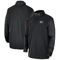 Men's Nike Black Georgia Bulldogs 2023 Coach Half-Zip Hooded Jacket