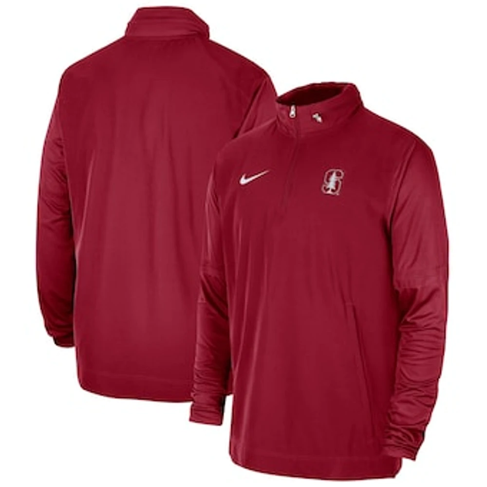 Men's Nike Cardinal Stanford 2023 Coach Half-Zip Hooded Jacket