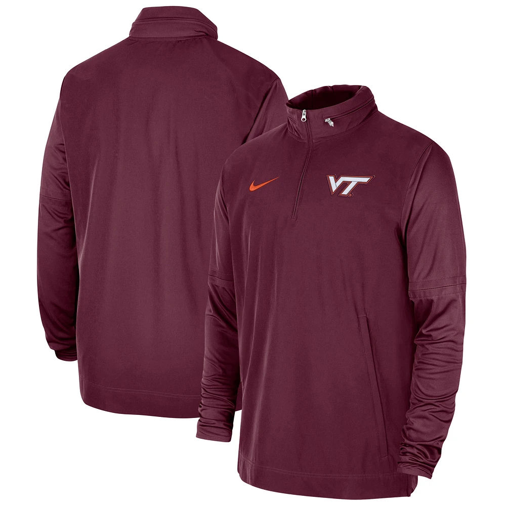 Men's Nike Maroon Virginia Tech Hokies 2023 Coach Half-Zip Hooded Jacket