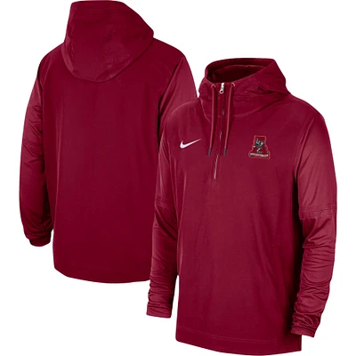 Men's Nike Crimson Alabama Tide 2023 Sideline Player Quarter-Zip Hoodie Jacket