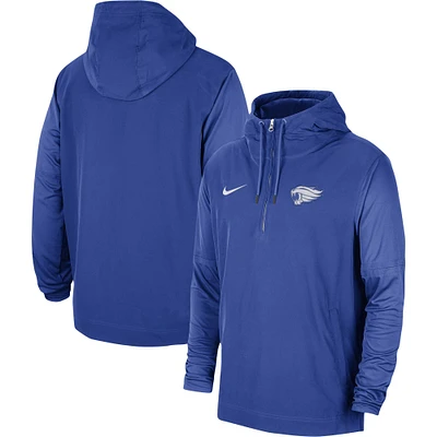 Men's Nike Royal Kentucky Wildcats 2023 Sideline Player Quarter-Zip Hoodie Jacket