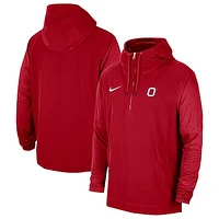 Men's Nike Scarlet Ohio State Buckeyes 2023 Sideline Player Quarter-Zip Hoodie Jacket