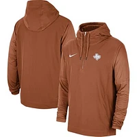 Men's Nike Texas Orange Longhorns 2023 Sideline Player Quarter-Zip Hoodie Jacket