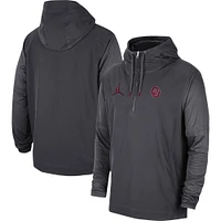 Men's Jordan Brand Anthracite Oklahoma Sooners Player Half-Zip Jacket