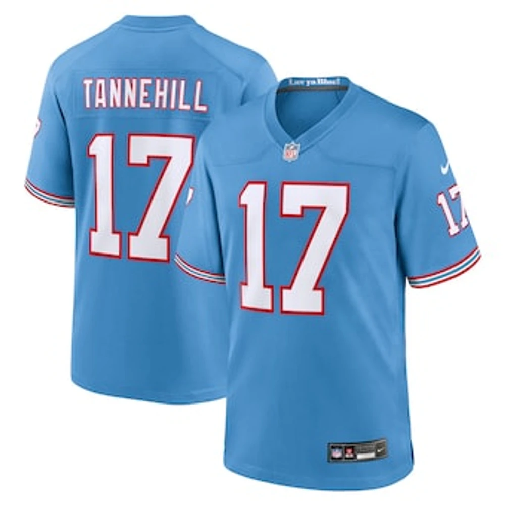 Men's Nike Ryan Tannehill Light Blue Tennessee Titans Oilers Throwback Alternate Game Player Jersey