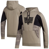 Men's adidas  Green San Jose Sharks Military Appreciation Pullover Hoodie