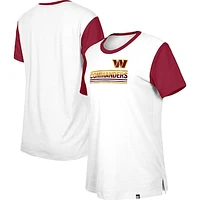 Women's New Era  White/Burgundy Washington Commanders Third Down Colorblock T-Shirt