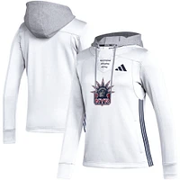 Women's adidas White New York Rangers Refresh Skate Lace AEROREADY Pullover Hoodie