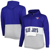 Men's Royal/White Toronto Blue Jays Big & Tall Fleece Half-Zip Hoodie