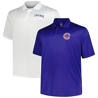 Men's Profile Royal/White Chicago Cubs Big & Tall Two-Pack Solid Polo Set