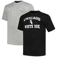 Men's Profile Black/Heather Gray Chicago White Sox Big & Tall T-Shirt Combo Pack