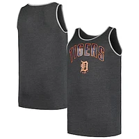 Men's Profile Heather Charcoal Detroit Tigers Big & Tall Arch Over Logo Tank Top