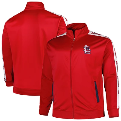 Men's Red St. Louis Cardinals Big & Tall Tricot Track Full-Zip Jacket