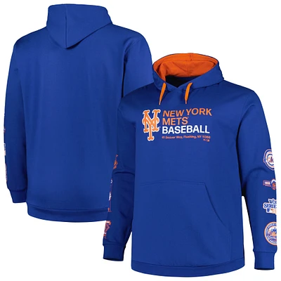 Men's Royal New York Mets Big & Tall Fleece Pullover Hoodie