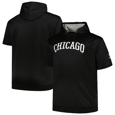 Men's Profile Black Chicago White Sox Big & Tall Contrast Short Sleeve Pullover Hoodie