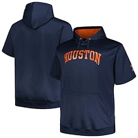 Men's Profile Navy Houston Astros Big & Tall Contrast Short Sleeve Pullover Hoodie