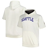 Men's Profile Oatmeal Seattle Mariners Big & Tall Contrast Short Sleeve Pullover Hoodie