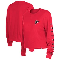 Women's New Era  Red Atlanta Falcons Sport Night Thermal Long Sleeve T-Shirt