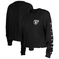 Women's New Era  Black Las Vegas Raiders Thermal Crop Long Sleeve T-Shirt