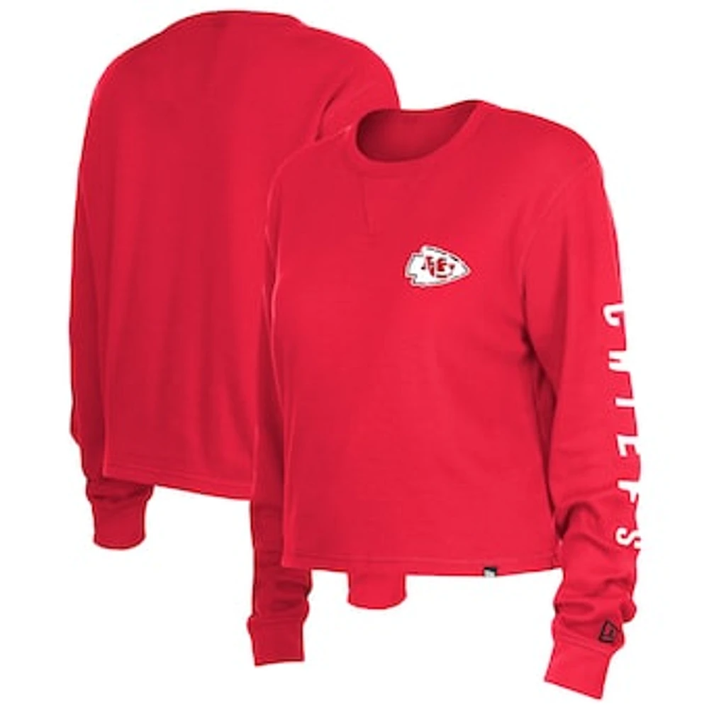 Women's New Era  Red Kansas City Chiefs Thermal Crop Long Sleeve T-Shirt