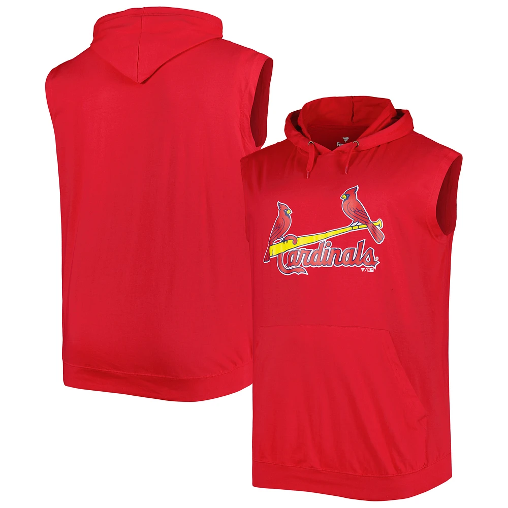 Men's Red St. Louis Cardinals Jersey Pullover Muscle Hoodie