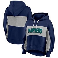 Women's Fanatics Navy Seattle Mariners Filled Stat Sheet Pullover Hoodie