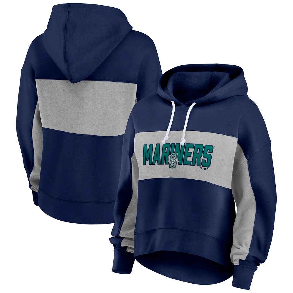 Women's Fanatics Navy Seattle Mariners Filled Stat Sheet Pullover Hoodie