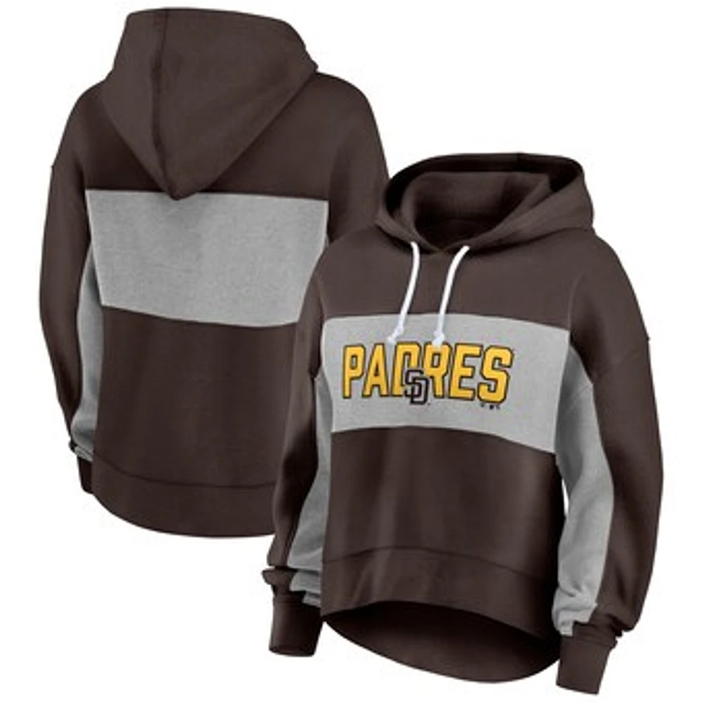 Women's Fanatics Brown San Diego Padres Filled Stat Sheet Pullover Hoodie