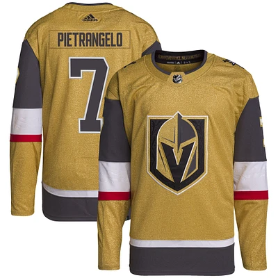 Men's adidas Alex Pietrangelo Gold Vegas Golden Knights Home Primegreen Authentic Player Jersey