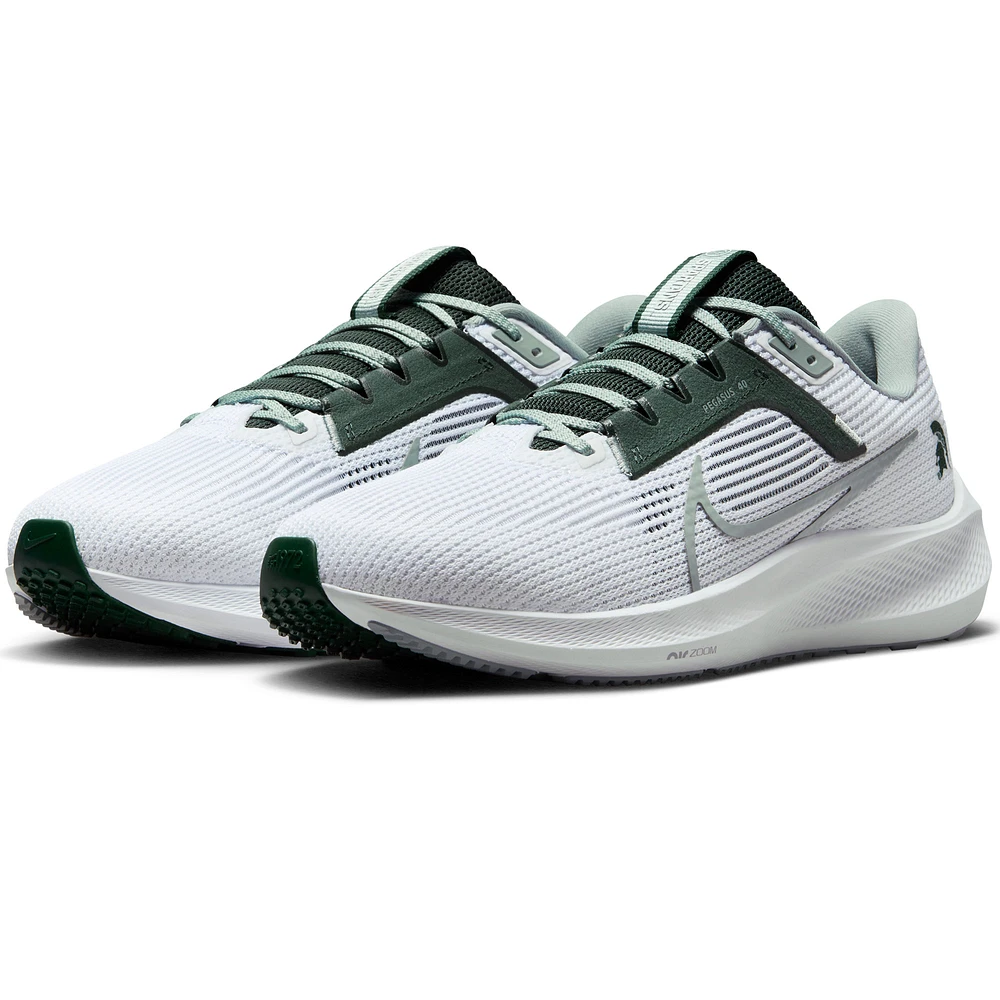 Unisex Nike  White Michigan State Spartans Zoom Pegasus 40 Running Shoe