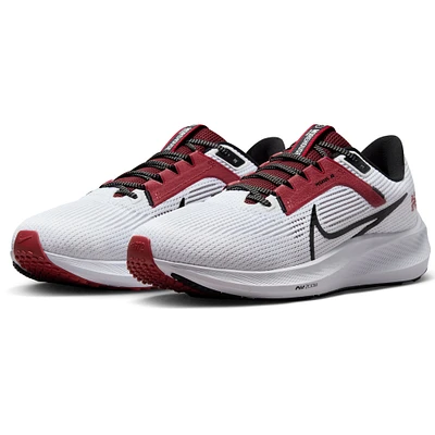 Unisex Nike  White Morehouse Maroon Tigers Zoom Pegasus 40 Running Shoe