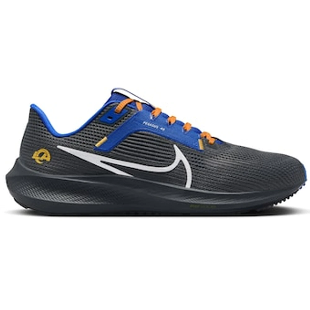 Unisex Nike  Anthracite Los Angeles Rams Zoom Pegasus 40 Running Shoe