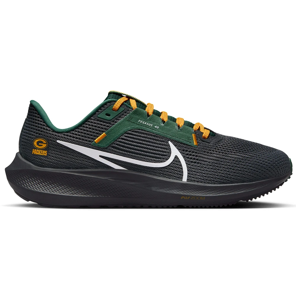 Unisex Nike Anthracite Green Bay Packers Zoom Pegasus 40 Running Shoe