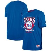 Men's New Era Royal Philadelphia 76ers Throwback T-Shirt