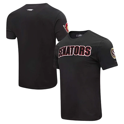 Men's Pro Standard Black Ottawa Senators Classic Chenille T-Shirt